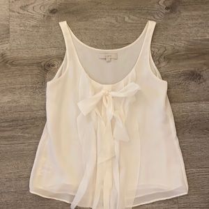 LOFT cream ruffle blouse